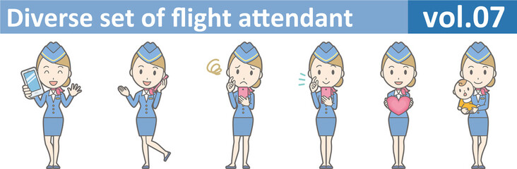 Diverse set of flight attendant, EPS10 vol.07