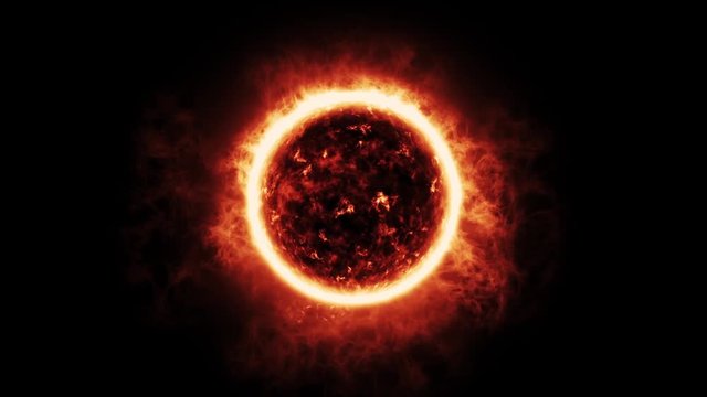 Flaming Fireball / Sun in Space Animation