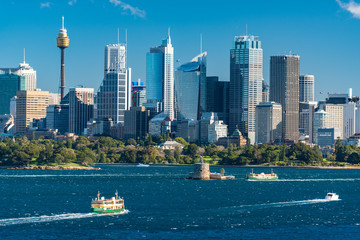 Sydney cityscape view with Sydney Harbour