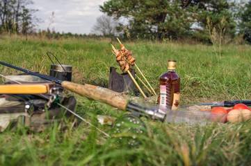 Picnic on a fishing trip.