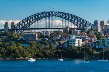 Sydney Harbour Bridge and Cremorne point suburb