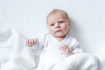 Portrait of cute adorable newborn baby child