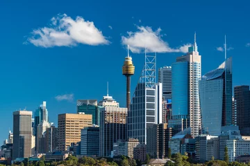 Türaufkleber Sydney Skyline von Sydney an einem sonnigen Tag