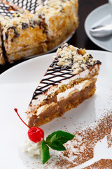 Banana cake on a plate