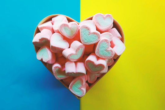 Marshmallow Heart Shape Background