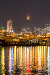 Fototapeta na wymiar Sydney, Australia - December 3 : View of Sydney city and Anzac bridge
