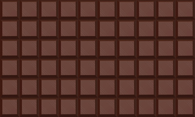 Chocolate bar background. Overhead view. Vector illustration