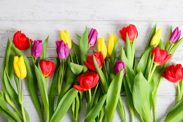 Fresh spring flowers background