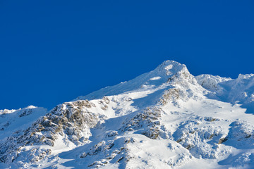 Fagaras mountain peak during winter. Fagaras, Romania

