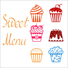 set of line cupcakes for a sweet menu