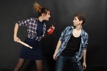 Girl scolds guy for being late. Clarify the relationship.