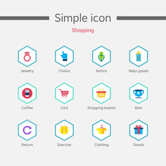 Shopping simple icon set