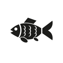 Fish icon. Fishing and angling, minnow symbol. Flat design. Stock - Vector illustration
