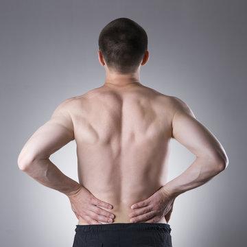 Kidney pain, man with backache, ache in the man's body