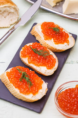 Photography of baguette with caviar