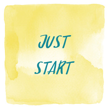 Just start on yellow watercolor background
