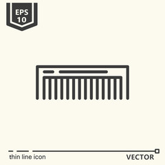 Hairdressing tools. Icons series. Comb.