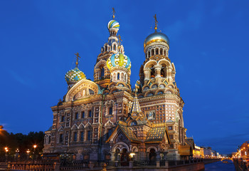 Fototapeta na wymiar Church of the Savior on blood by night, Saint-Petersburg, Russia