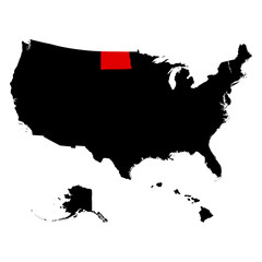 map of the U.S. state  North Dakota 