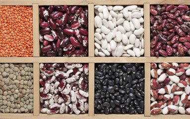 Various beans in box