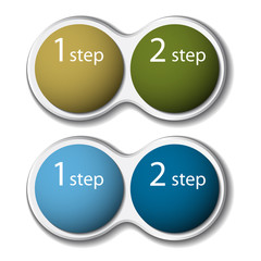 two steps business infographic vector