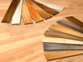New planks of oak parquet