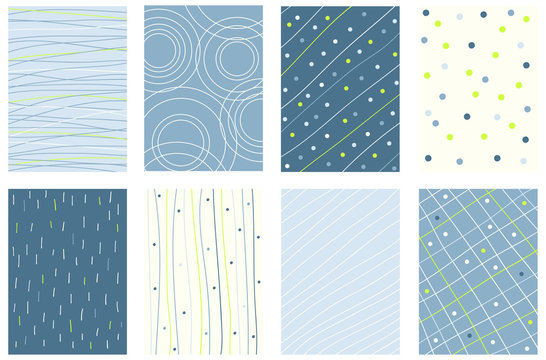 Set banner, background, flyer, placard with lines in doodle styl