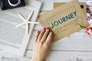 Journey Brand Tag Word Graphic Concept