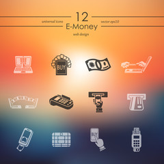 Set of e-money icons