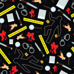 Background of the objects on the theme of the crime scene