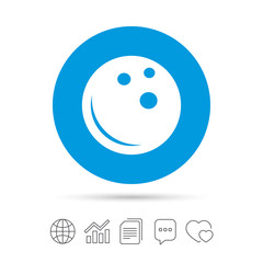 Bowling ball sign icon. Bowl symbol.