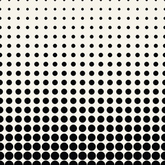 Abstract geometric black and white deco art halftone circle pattern