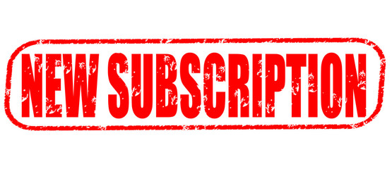 New subscription on the white background, red illustration