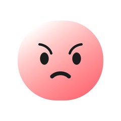 Pink Annoyed Smiley Face