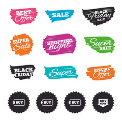 Buy now arrow sign. Online shopping icons.