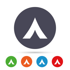 Tourist tent sign icon. Camping symbol.
