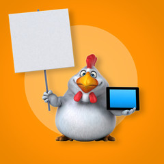 Fun chicken - 3D Illustration