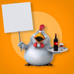 Fun chicken - 3D Illustration