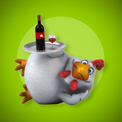 Fun chicken - 3D Illustration
