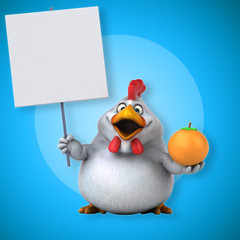 Fun chicken - 3D Illustration