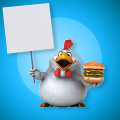 Fun chicken - 3D Illustration