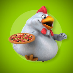 Fun chicken - 3D Illustration