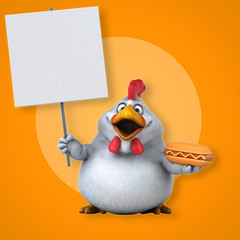 Fun chicken - 3D Illustration
