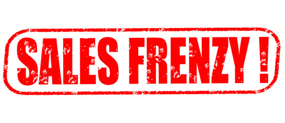 Sales frenzy on the white background, red illustration