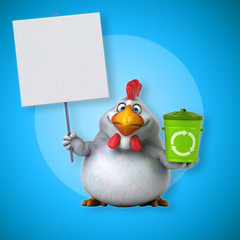 Fun chicken - 3D Illustration