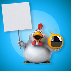 Fun chicken - 3D Illustration