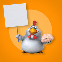 Fun chicken - 3D Illustration