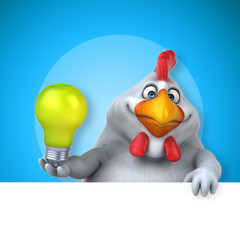 Fun chicken - 3D Illustration