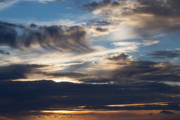 Fototapeta premium Dramatic evening sky with dark clouds