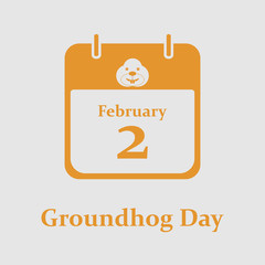 groundhog day calendar yellow